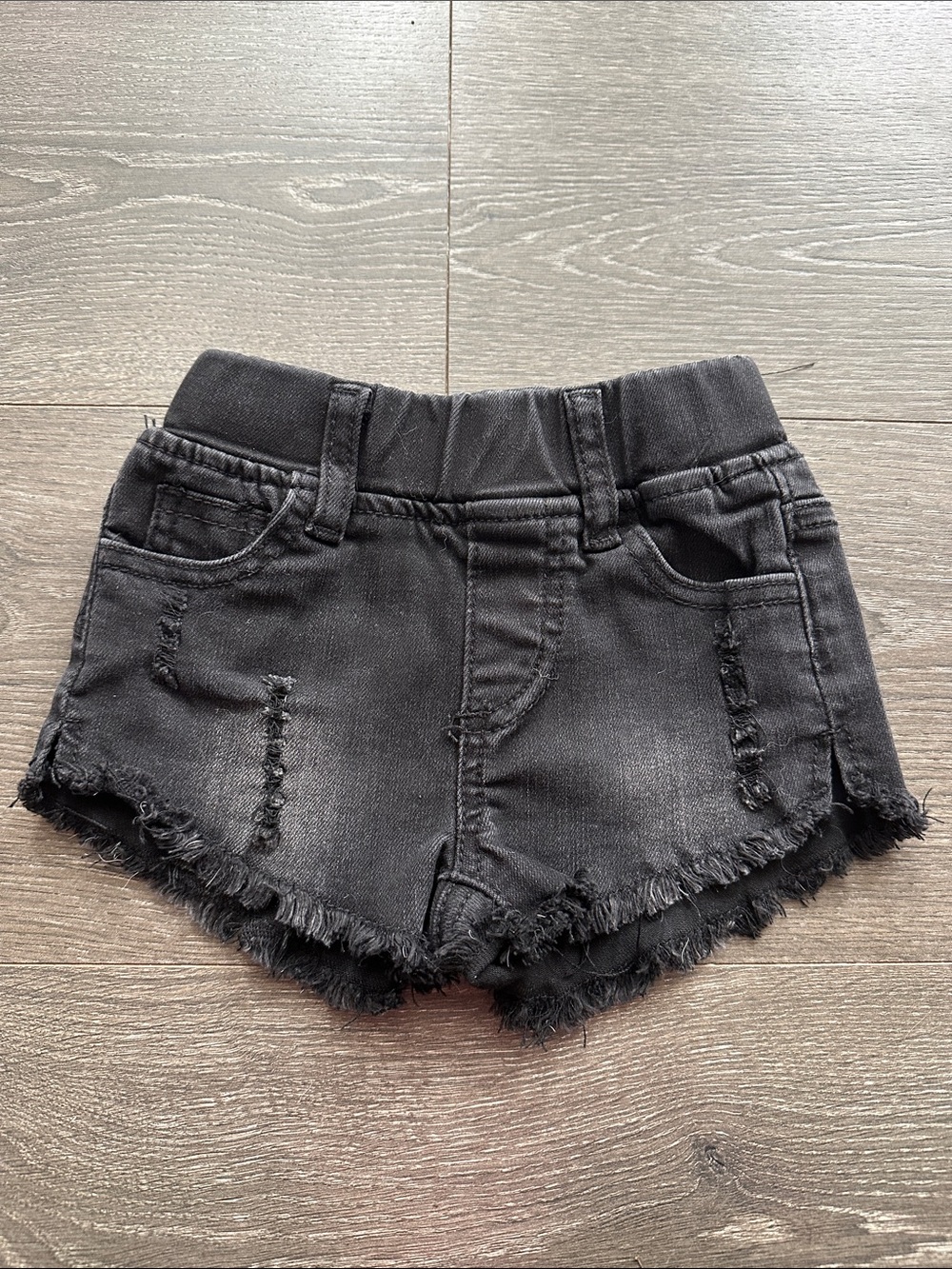 Little Bipsy baby Girls' Black Distressed Denim cutoff Shorts